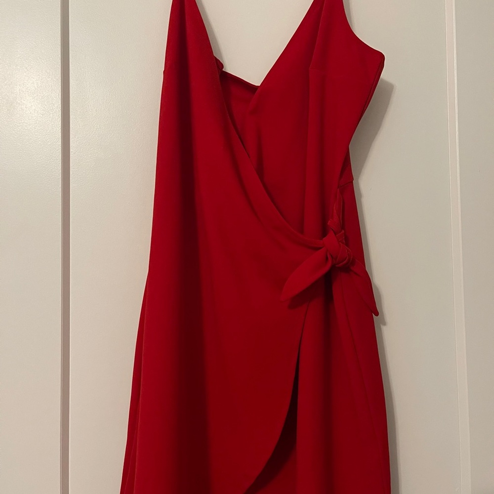 H&M red wrap dress